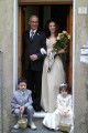 La sposa con il padre Attilio e i pagetti Angela e Attilio